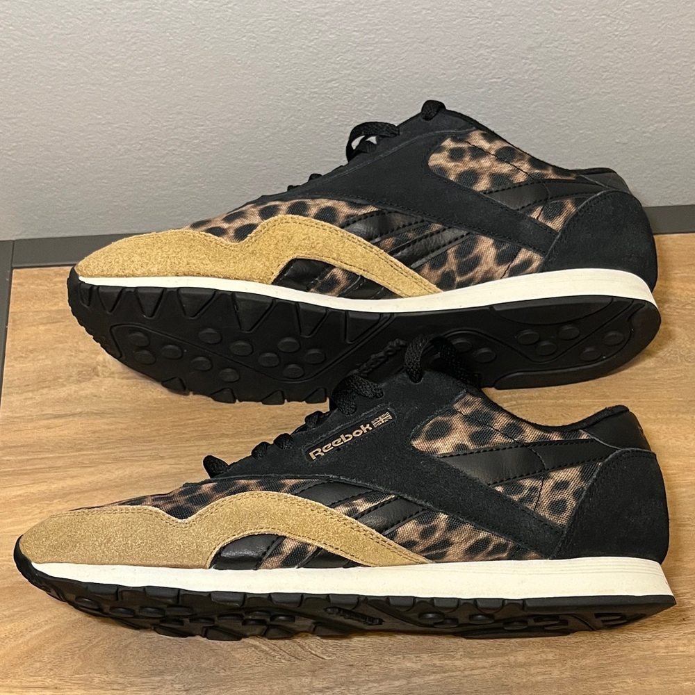 Reebok Classic Tan and Black Leopard Sneakers - Size 10 - Picture 5 of 8